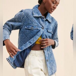 VIGOSS DENIM QUILTED SHIRT JACKET